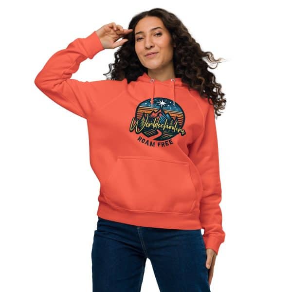 Worldschoolers Unisex eco raglan hoodie