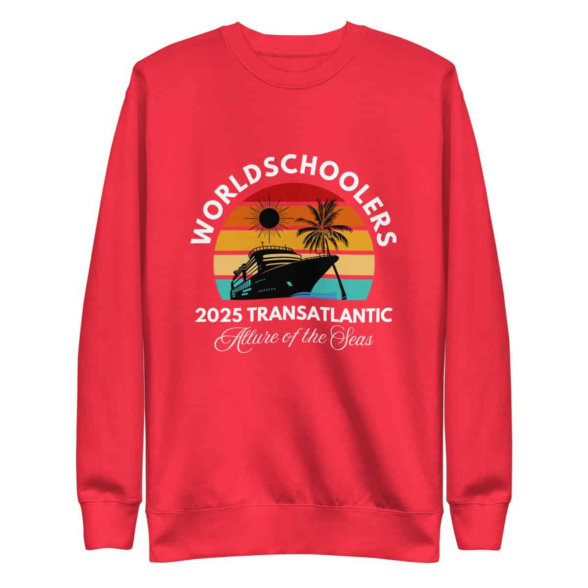 Transatlantic Allure of the Seas 2025 | WHITE FONT Unisex Premium Sweatshirt