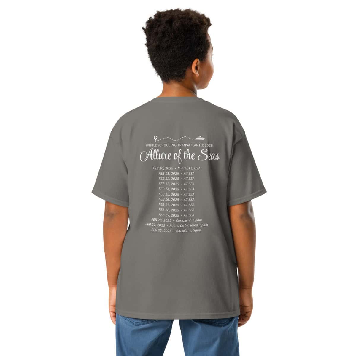 Transatlantic Allure of the Seas 2025 | WHITE FONT Youth T-Shirt