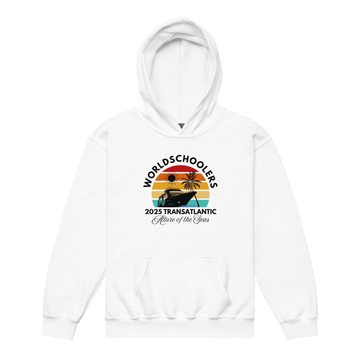 Transatlantic Allure of the Seas 2025 | Black Font Youth hoodie