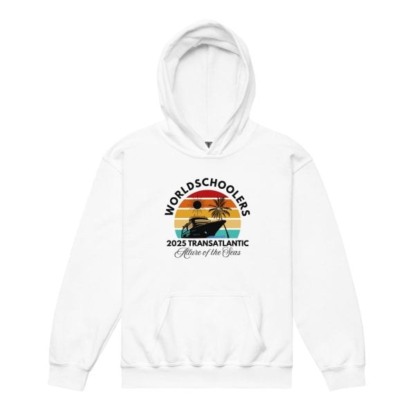 Transatlantic Allure of the Seas 2025 | Black Font| Front Only | Youth heavy blend hoodie