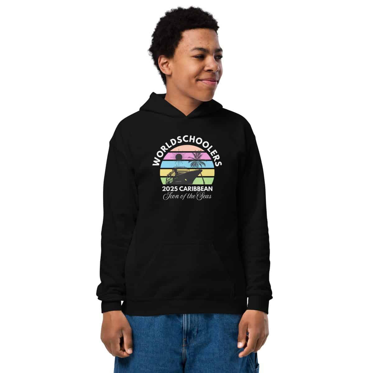 Icon of the Seas 2025 | White Font | Youth hoodie