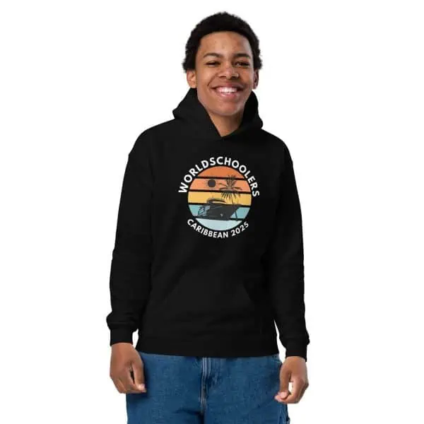 Caribbean 2025 | White Font | Youth heavy blend hoodie