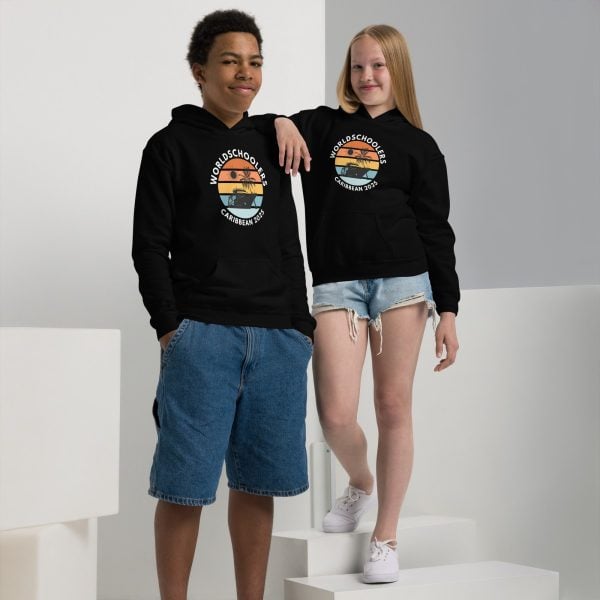 Caribbean 2025 | White Font | Youth heavy blend hoodie