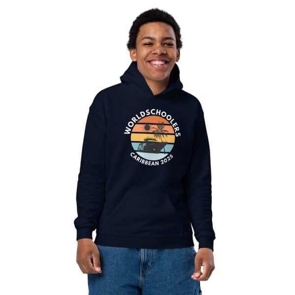 Caribbean 2025 | White Font | Youth heavy blend hoodie