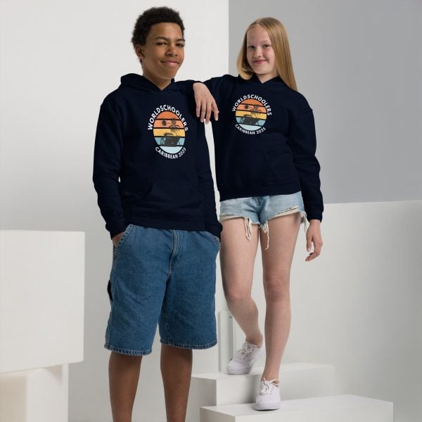 Caribbean 2025 | White Font | Youth heavy blend hoodie