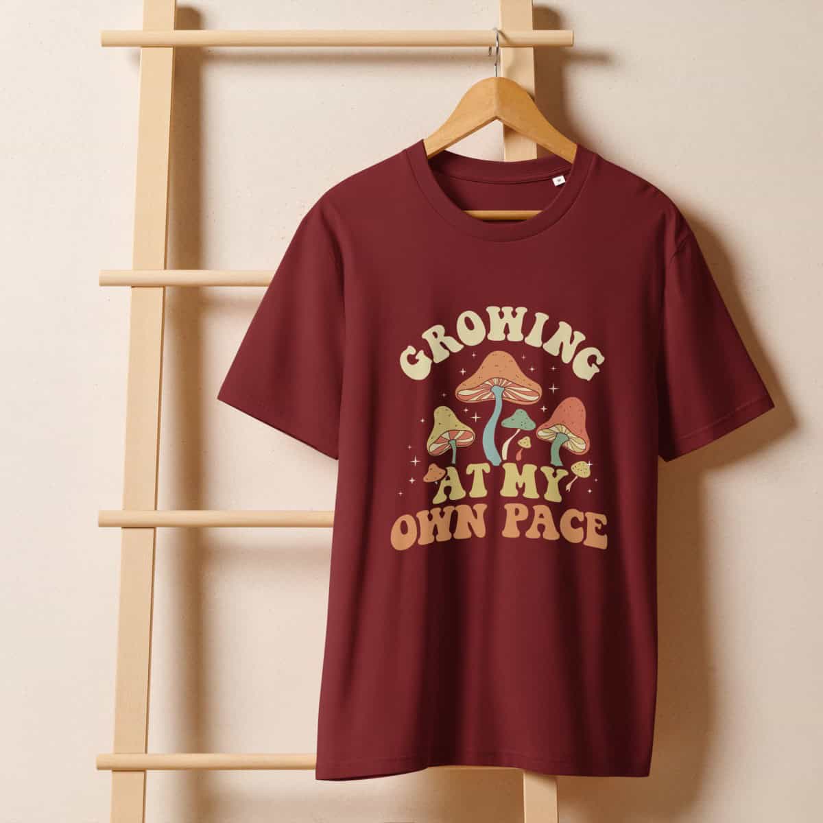 Growing At My Own Pace | Unisex organic ribbed neck t-shirt