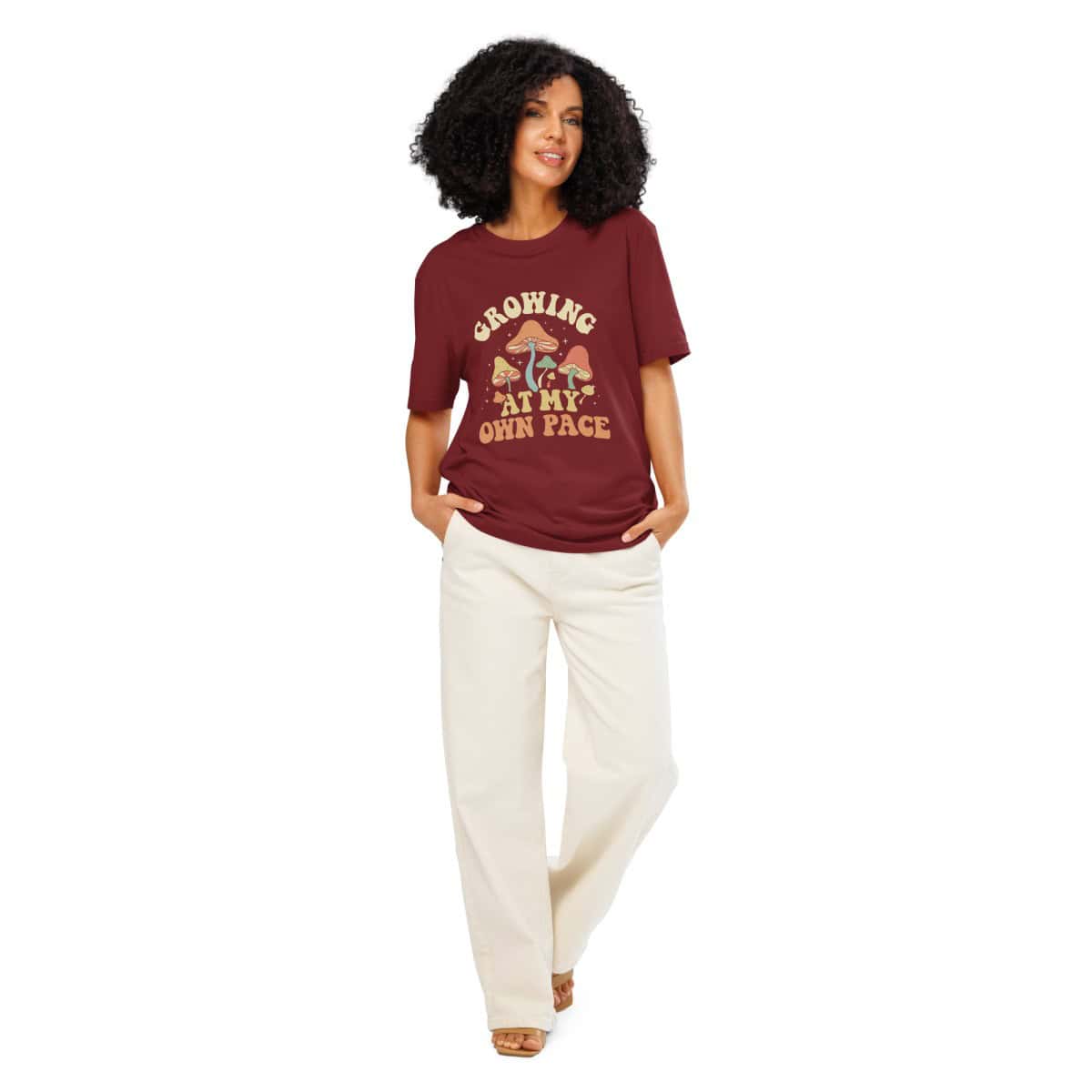 Growing At My Own Pace | Unisex organic ribbed neck t-shirt