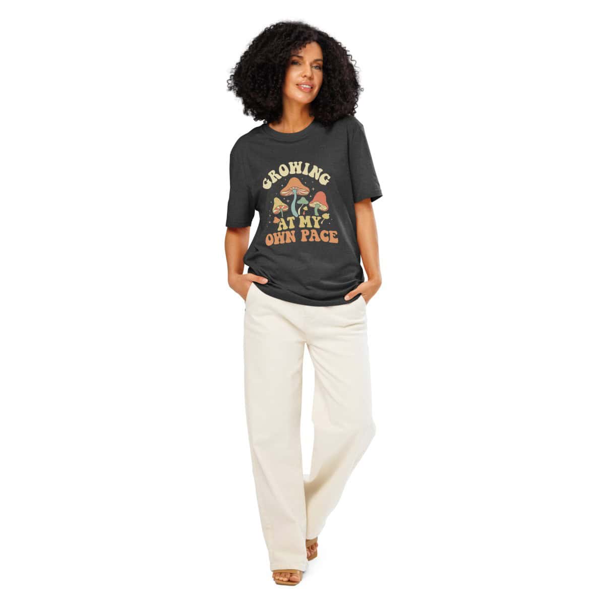 Growing At My Own Pace | Unisex organic ribbed neck t-shirt