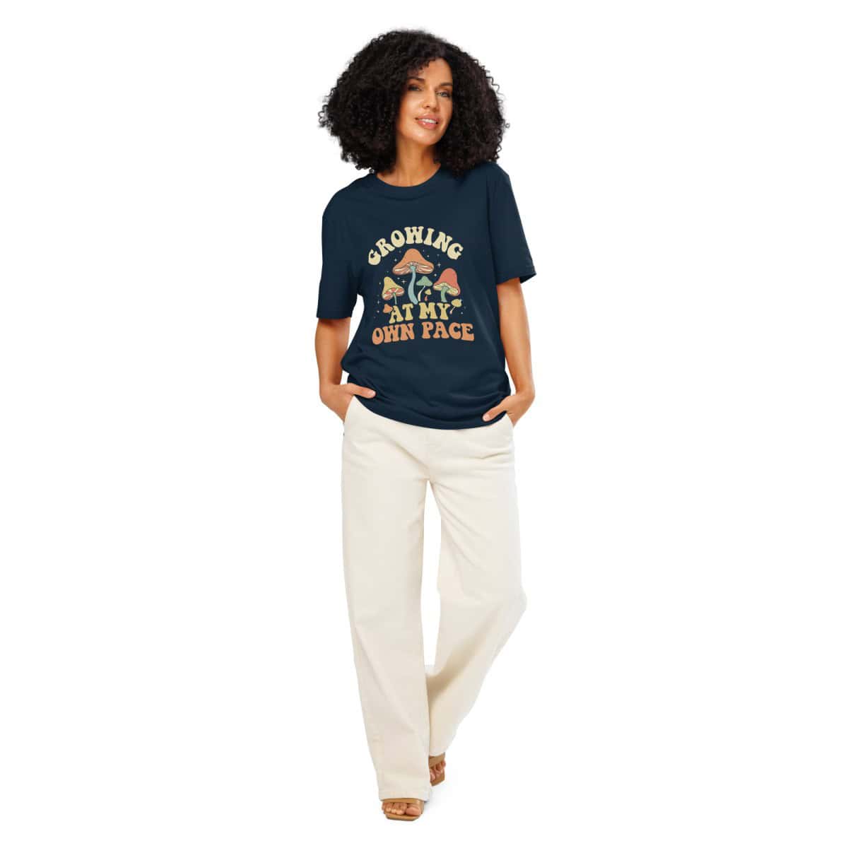 Growing At My Own Pace | Unisex organic ribbed neck t-shirt