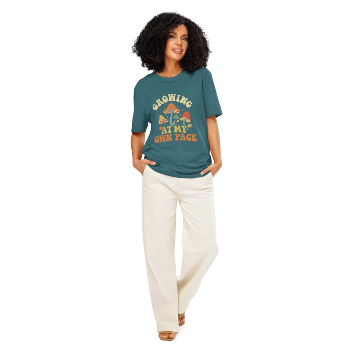 Growing At My Own Pace | Unisex organic ribbed neck t-shirt