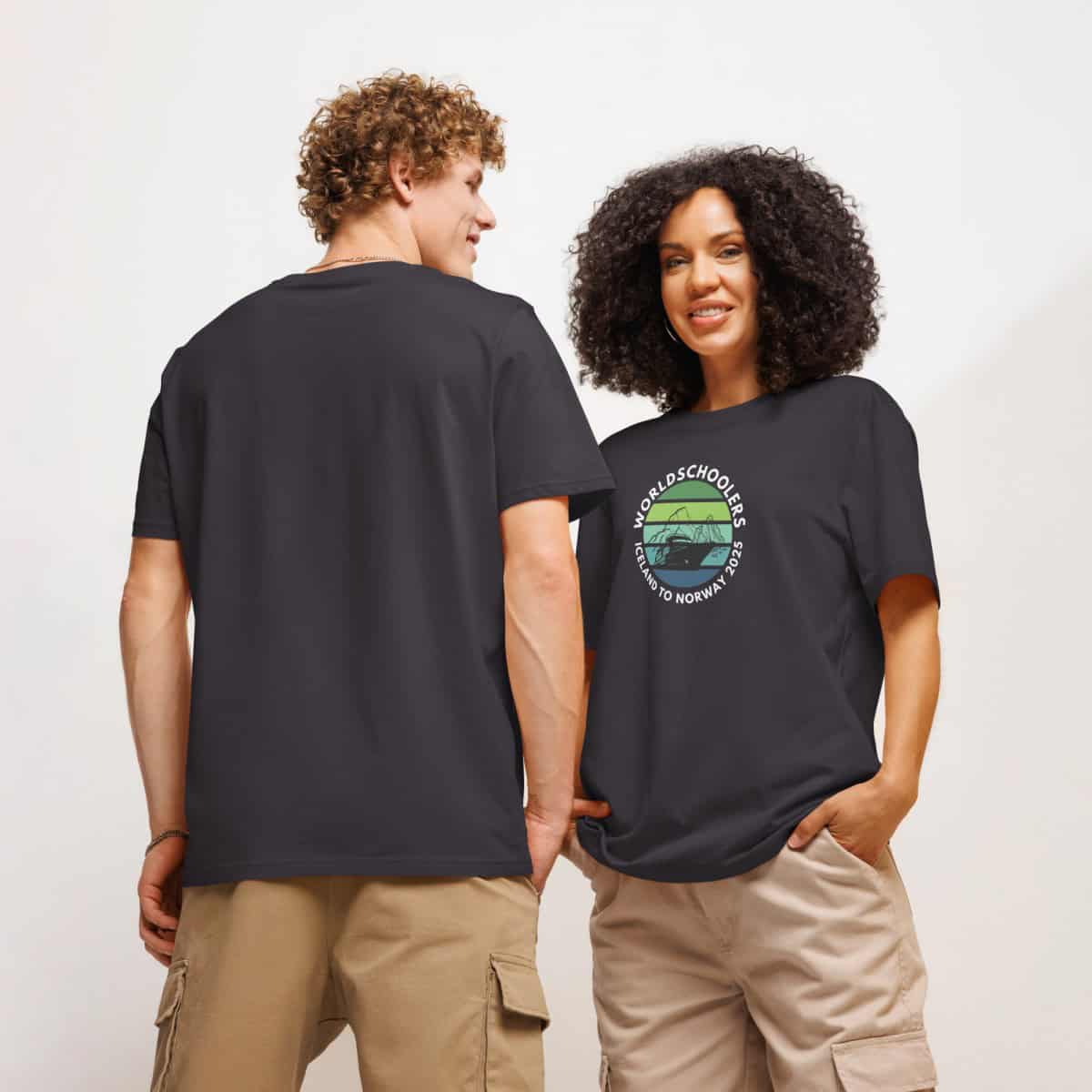 Unisex organic ribbed neck t-shirt | White Font | Iceland