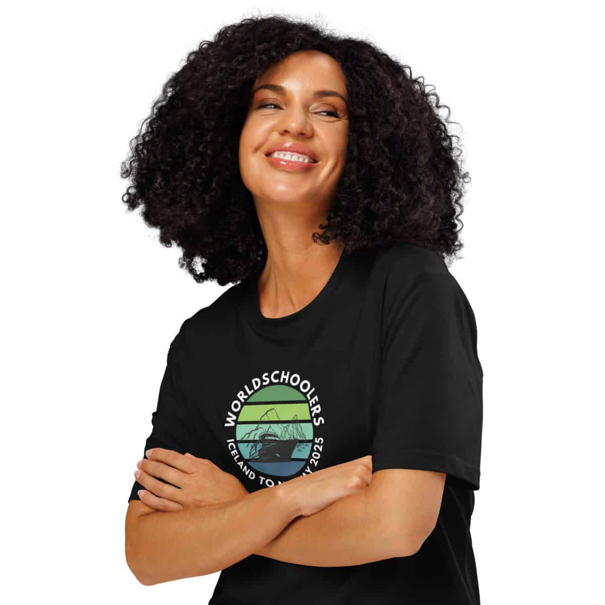 Unisex organic ribbed neck t-shirt | White Font | Iceland