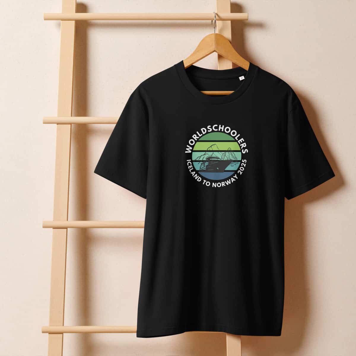 Unisex organic ribbed neck t-shirt | White Font | Iceland