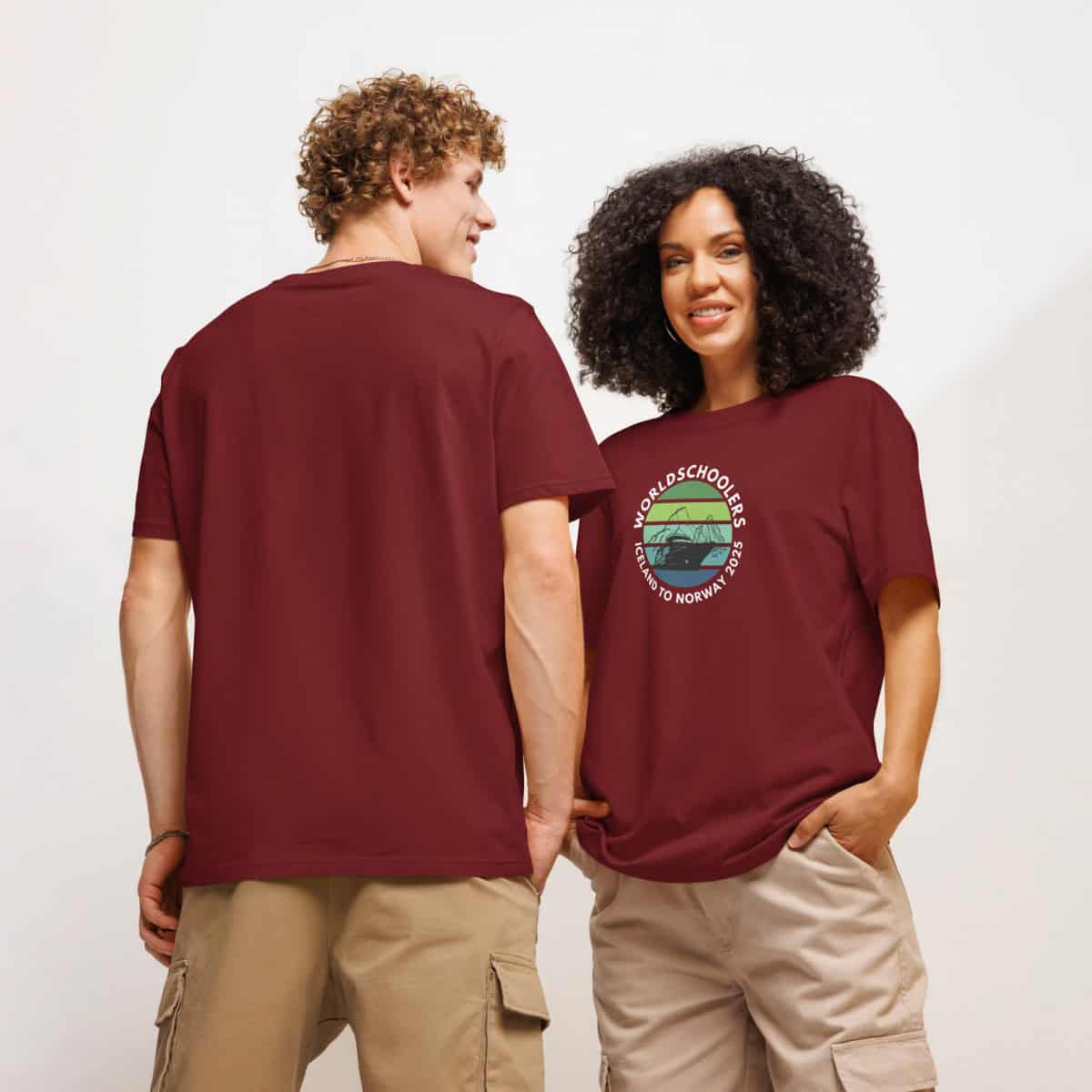 Unisex organic ribbed neck t-shirt | White Font | Iceland