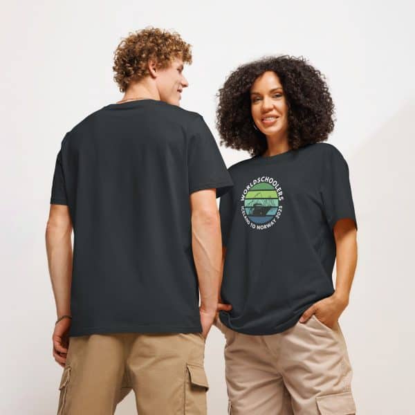 Unisex organic ribbed neck t-shirt | White Font | Iceland