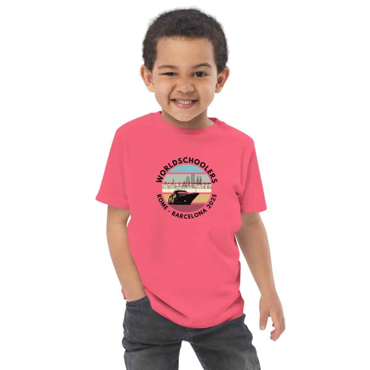 Toddler jersey t-shirt | Black Font | Rome - Barcelona 2025