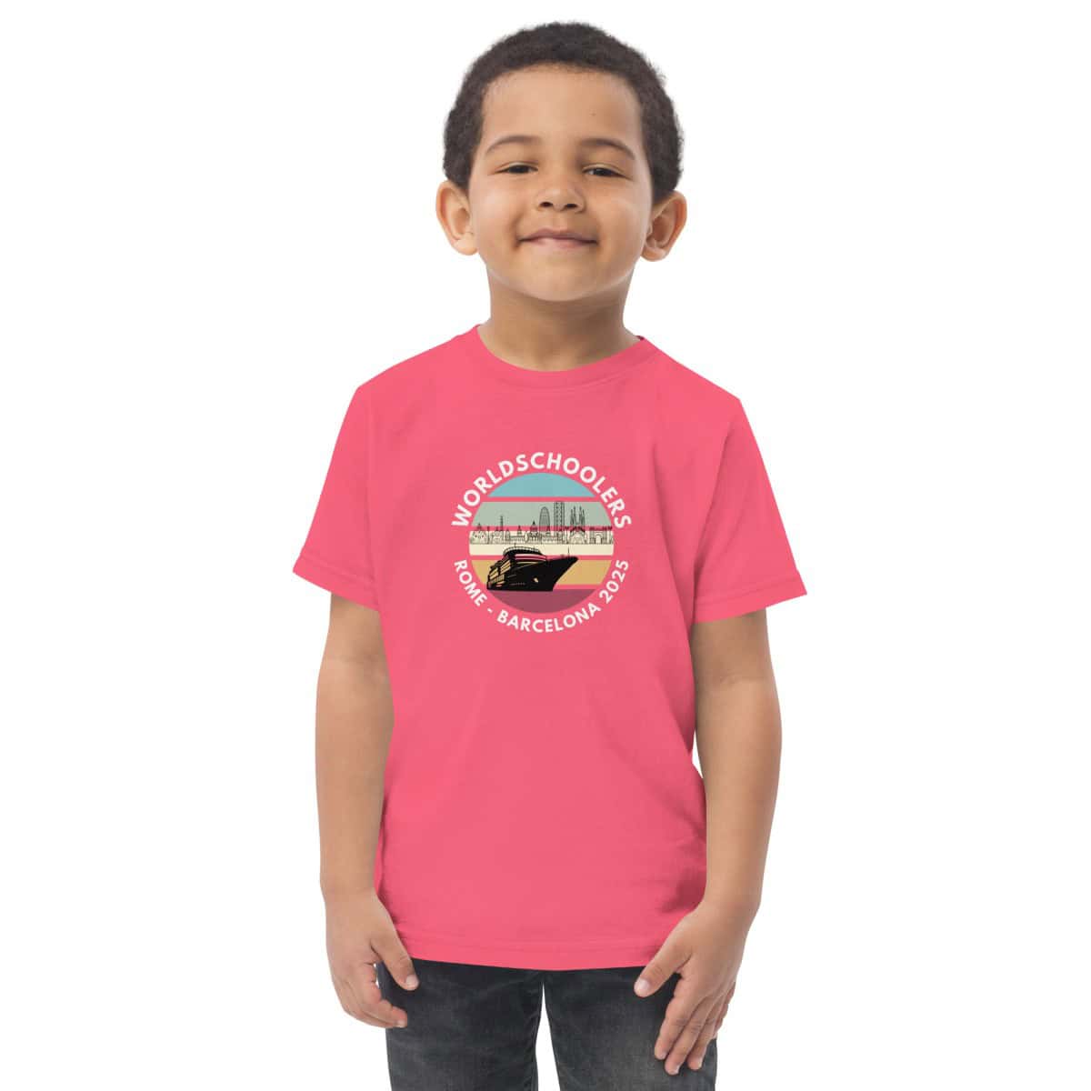Toddler jersey t-shirt | White Font | Rome - Barcelona 2025