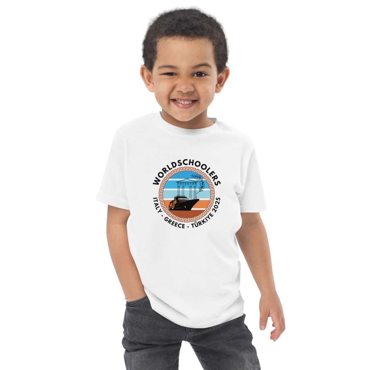 Toddler jersey t-shirt | Black Font | Italy - Greece - Türkiye 2025