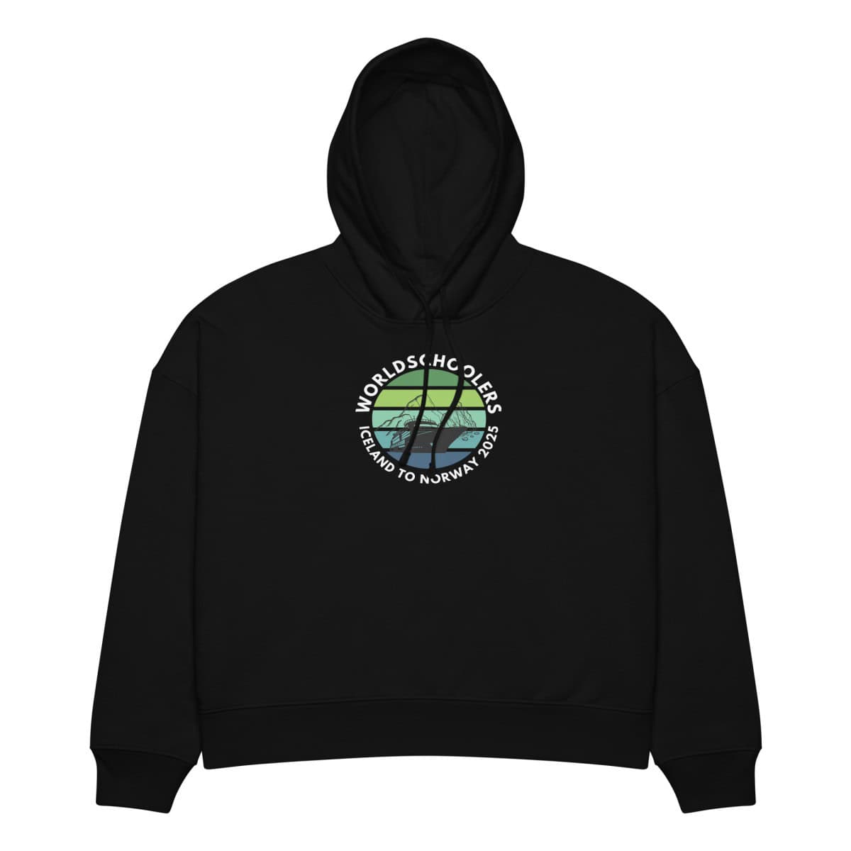 Women’s organic mid-weight hoodie | White Font | Iceland