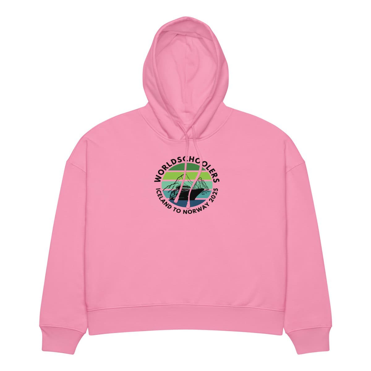 Women’s organic mid-weight hoodie | Black Font | Iceland