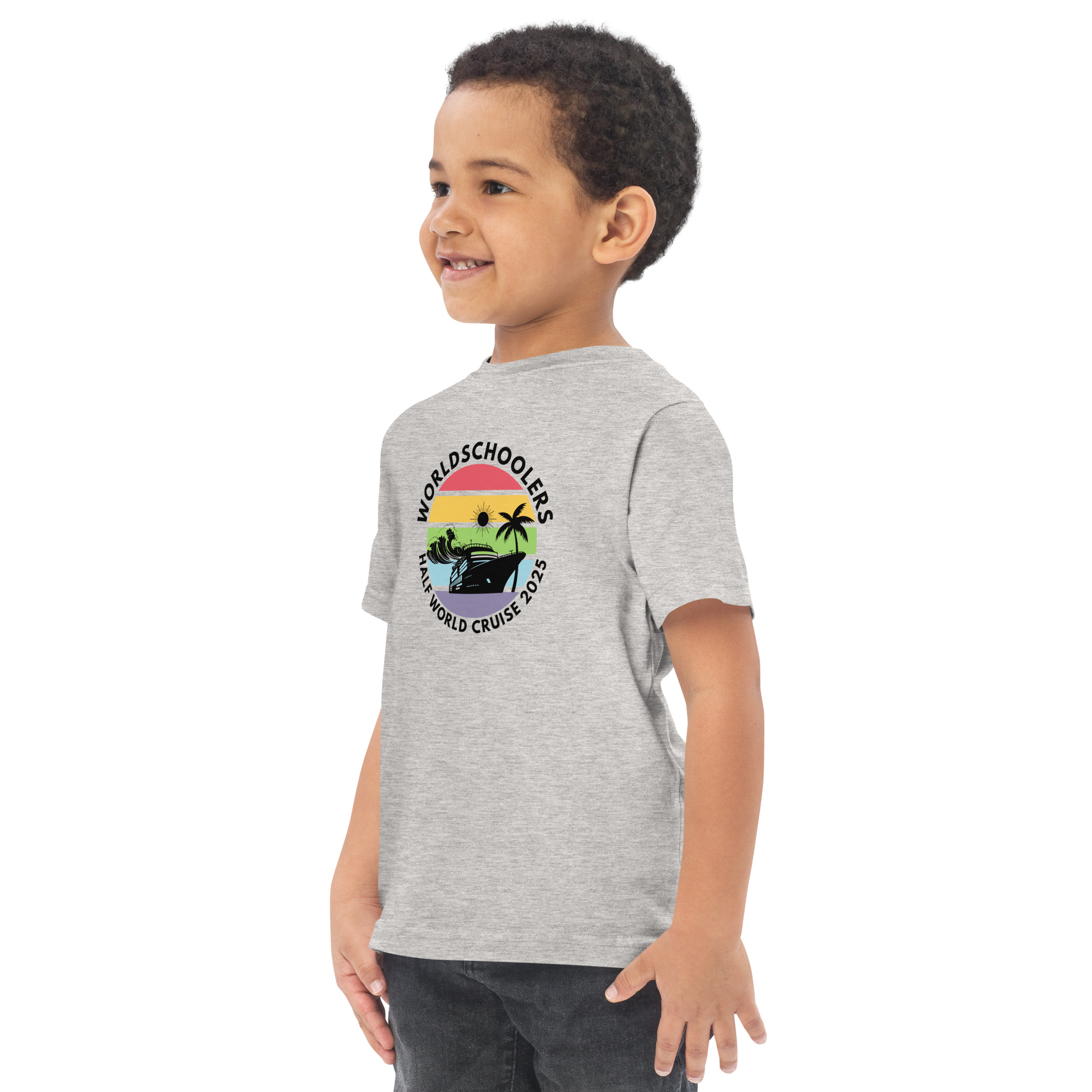 Toddler Jersey T-Shirt | Black Font | Half World Cruise 2025