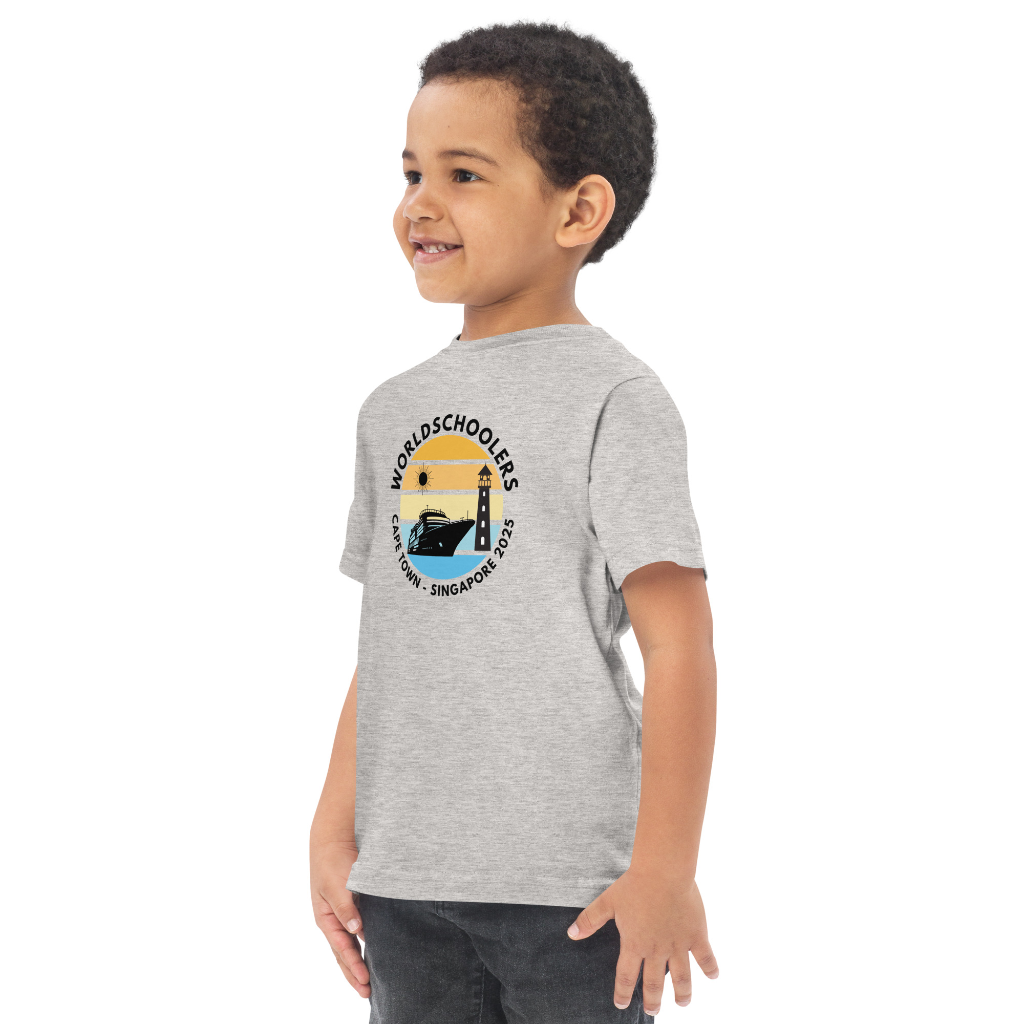 Toddler Jersey T-Shirt | Black Font | Cape Town - Singapore 2025