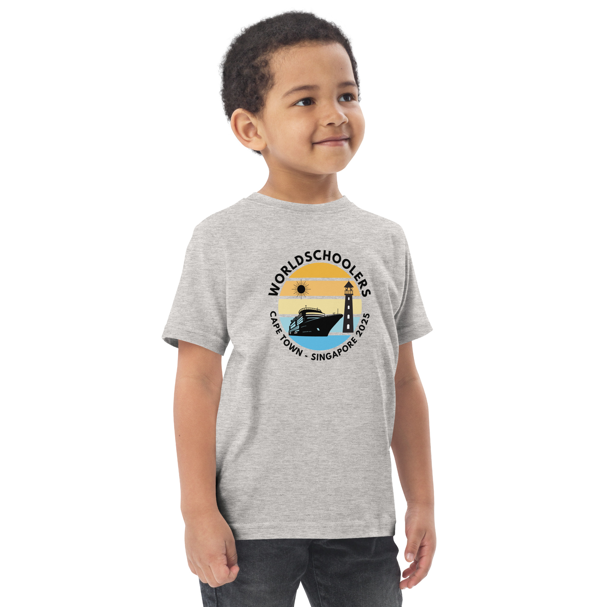 Toddler Jersey T-Shirt | Black Font | Cape Town - Singapore 2025