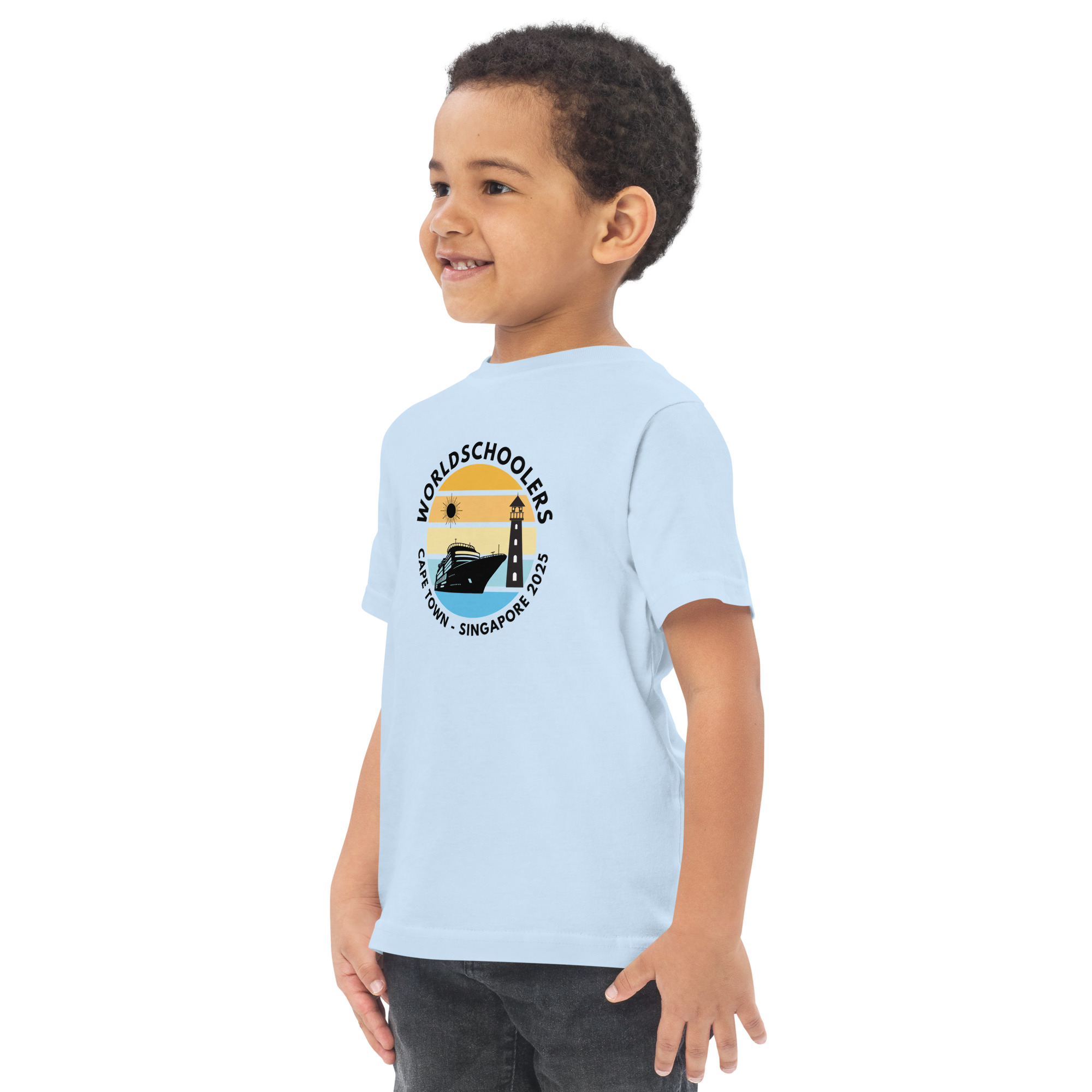 Toddler Jersey T-Shirt | Black Font | Cape Town - Singapore 2025