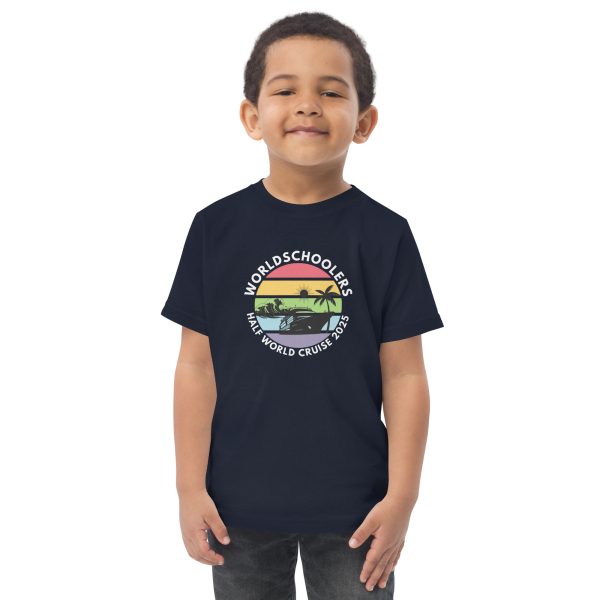 Toddler Jersey T-Shirt | White Font | Half World Cruise 2025