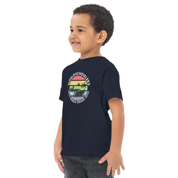 Toddler Jersey T-Shirt | White Font | Half World Cruise 2025