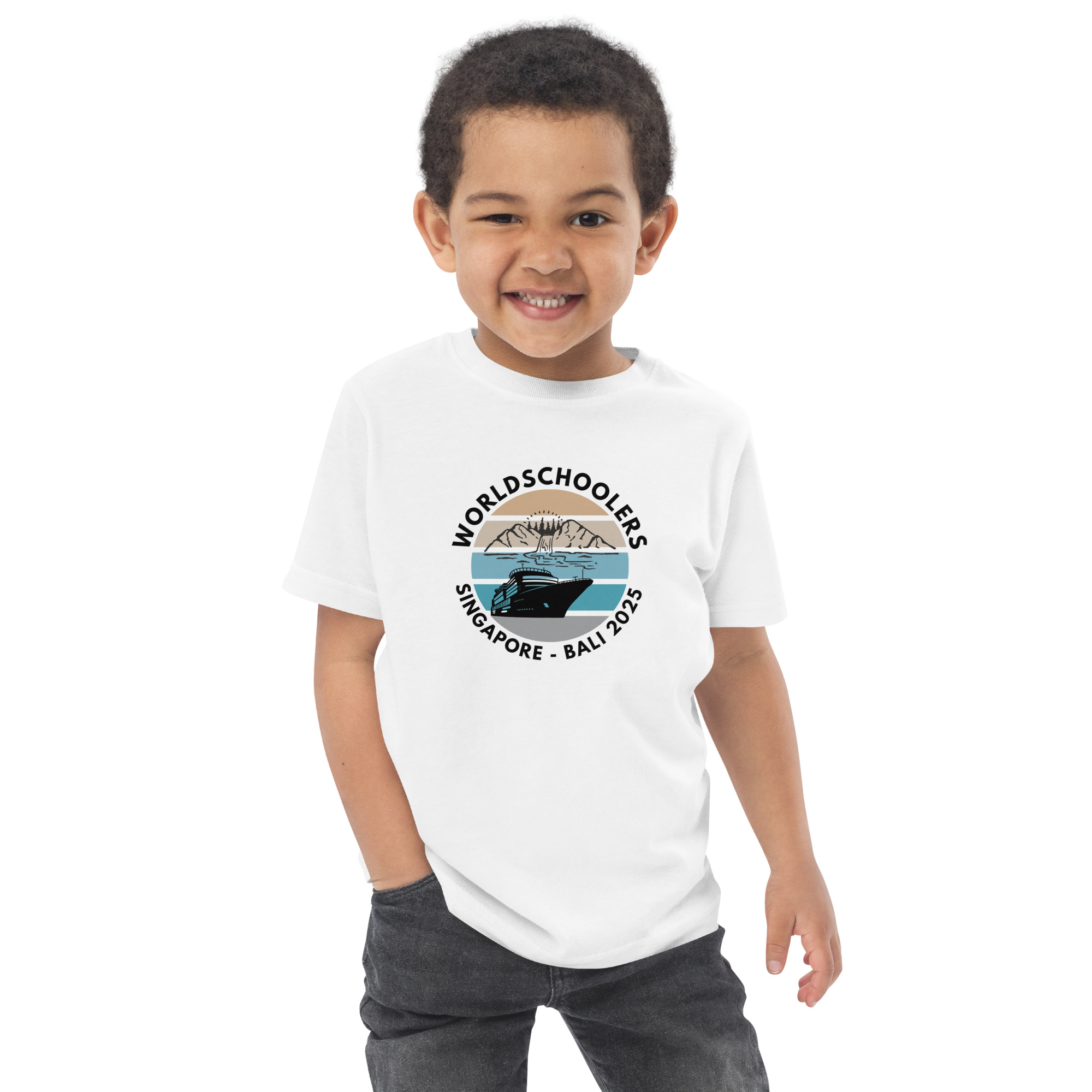 Toddler Jersey T-Shirt | Black Font | Singapore - Bali 2025