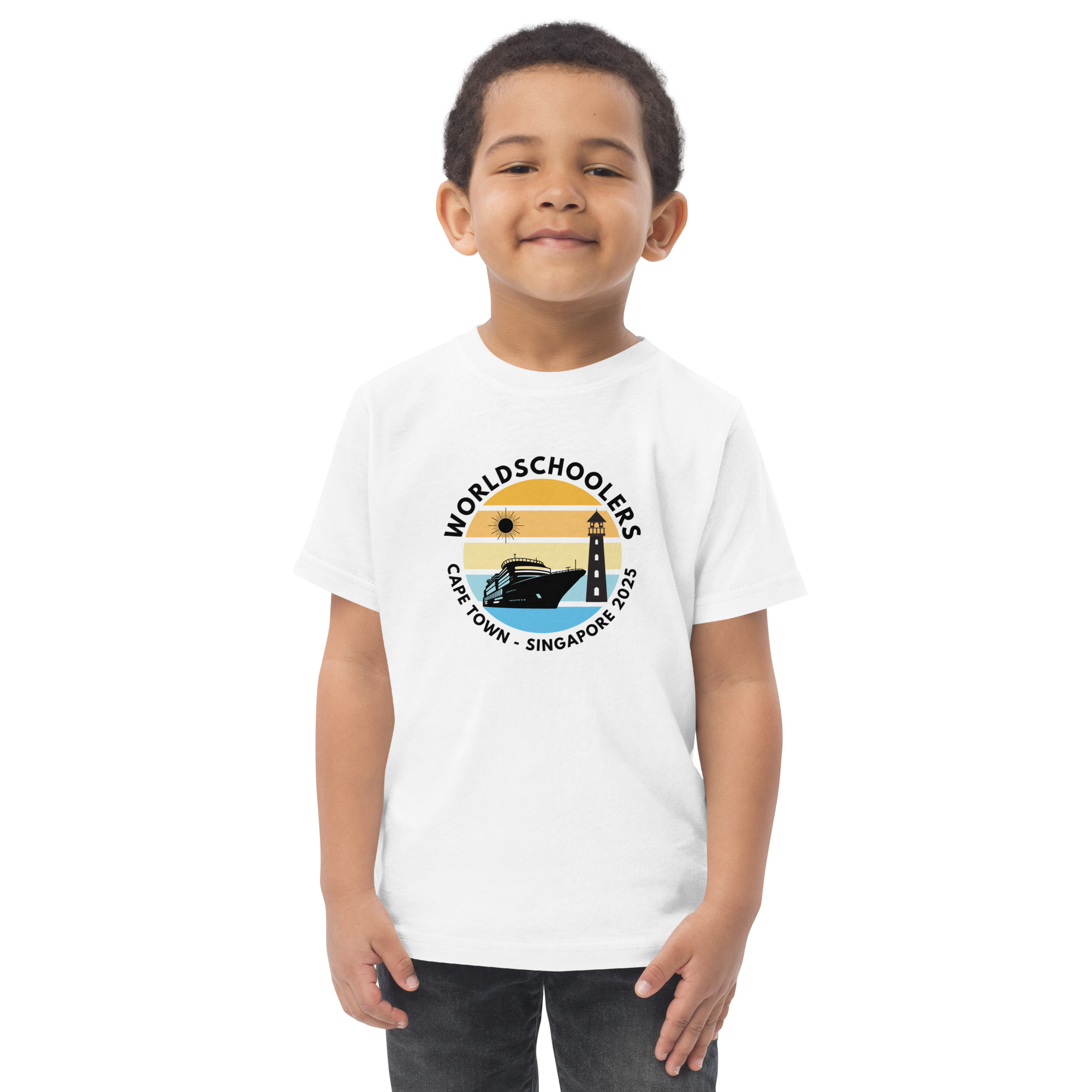 Toddler Jersey T-Shirt | Black Font | Cape Town - Singapore 2025