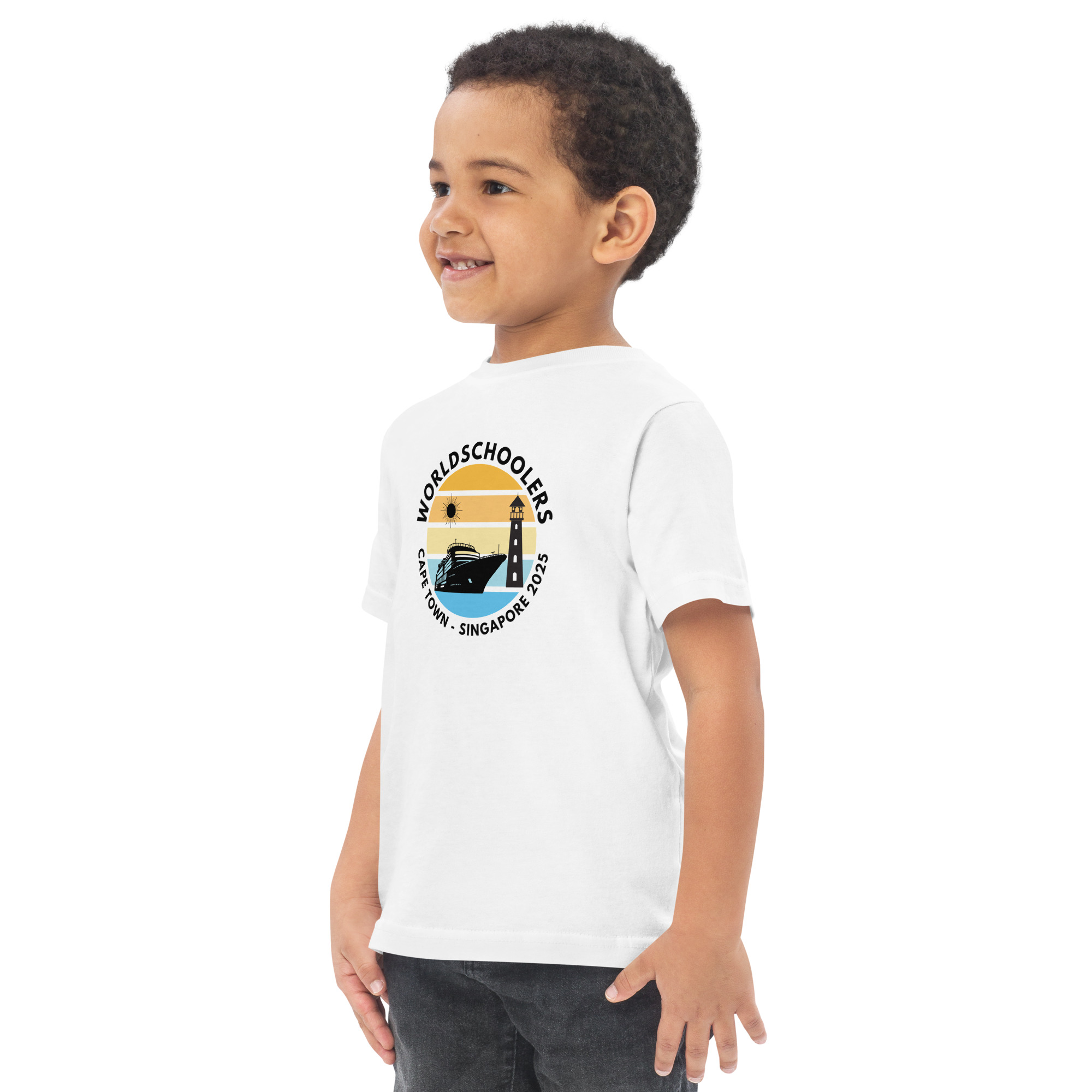 Toddler Jersey T-Shirt | Black Font | Cape Town - Singapore 2025