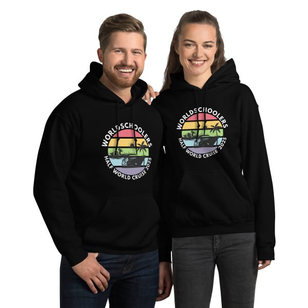 Unisex Hoodie | White Font | Half World Cruise 2025