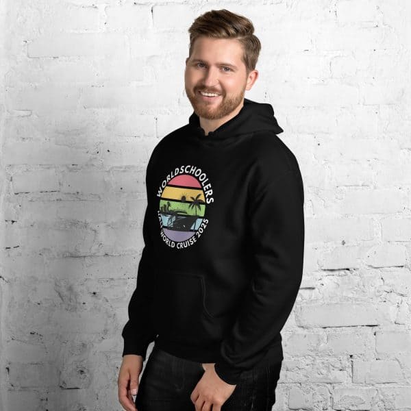 Unisex Hoodie | White Font | Half World Cruise 2025