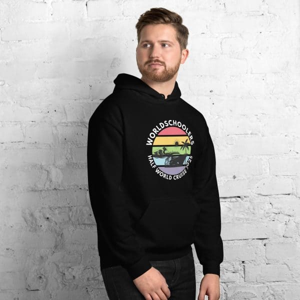Unisex Hoodie | White Font | Half World Cruise 2025