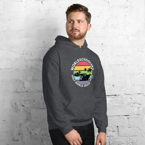Unisex Hoodie | White Font | Half World Cruise 2025