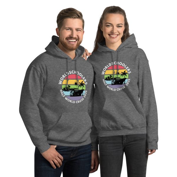 Unisex Hoodie | White Font | Half World Cruise 2025