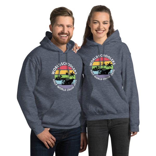 Unisex Hoodie | White Font | Half World Cruise 2025