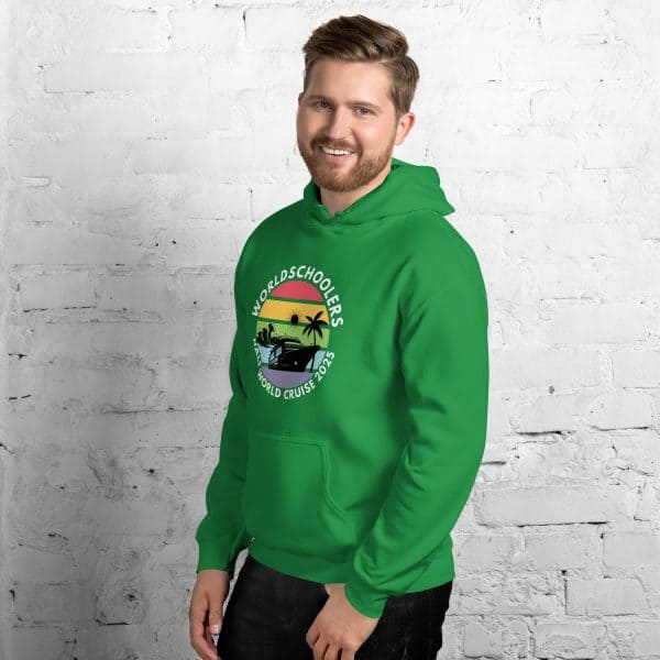 Unisex Hoodie | White Font | Half World Cruise 2025