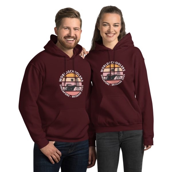 Unisex Hoodie | White Font | Singapore - Brisbane 2025