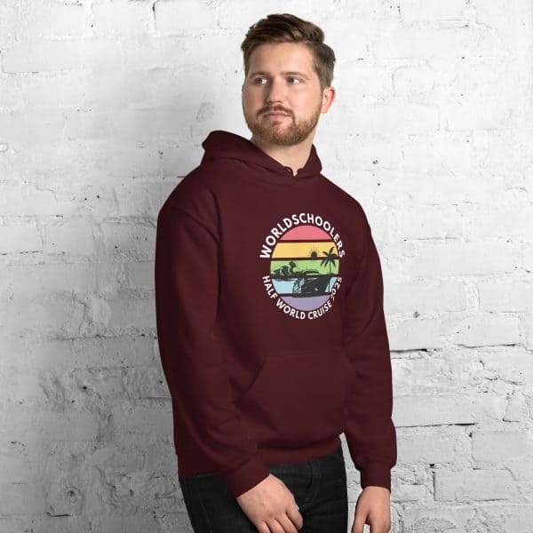 Unisex Hoodie | White Font | Half World Cruise 2025