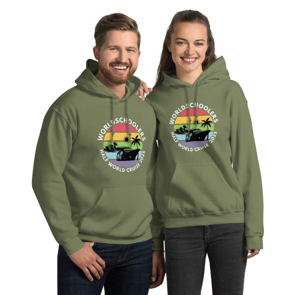 Unisex Hoodie | White Font | Half World Cruise 2025