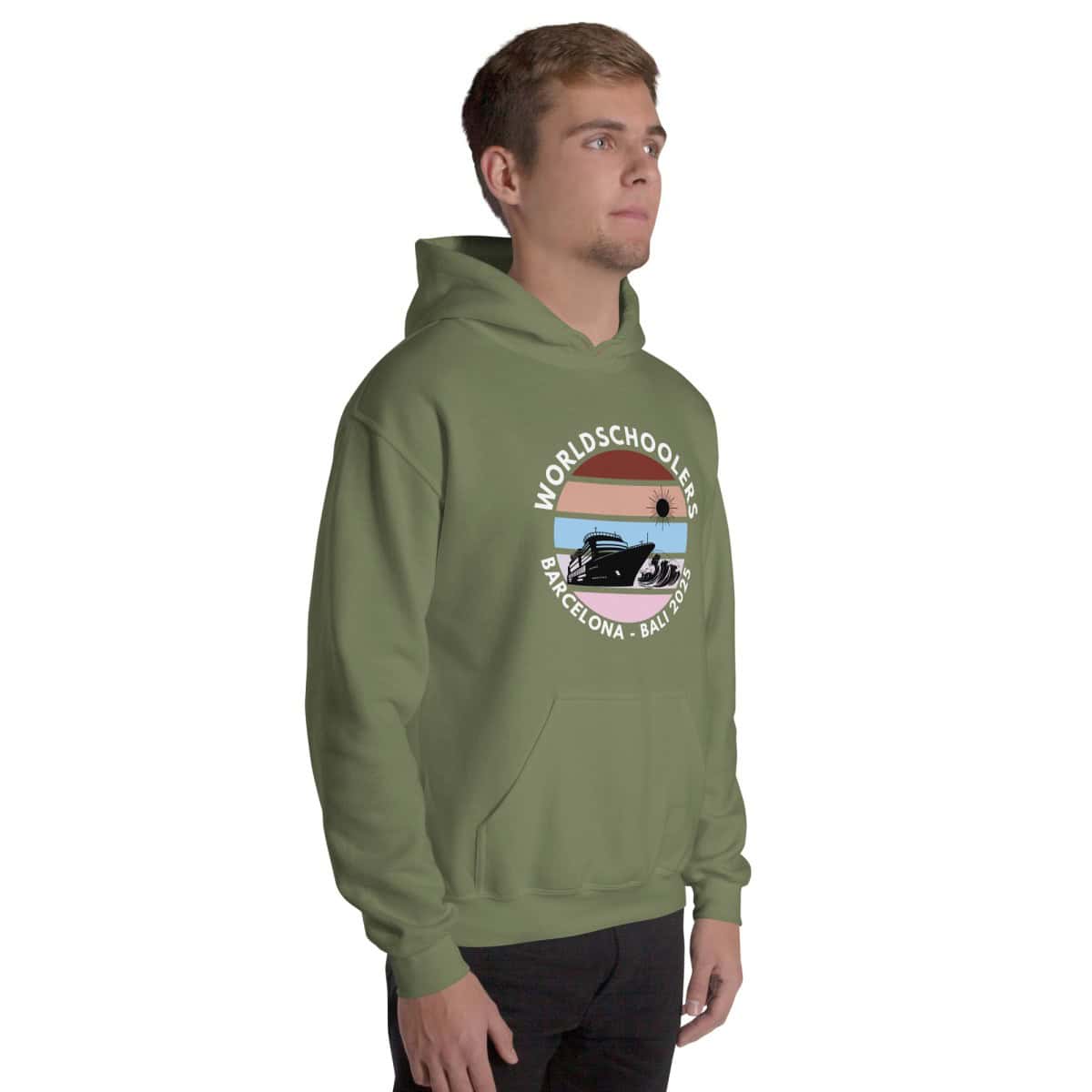 Unisex Hoodie | White Font | Barcelona - Bali 2025