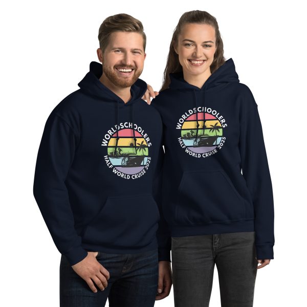 Unisex Hoodie | White Font | Half World Cruise 2025