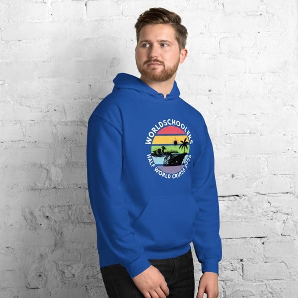 Unisex Hoodie | White Font | Half World Cruise 2025