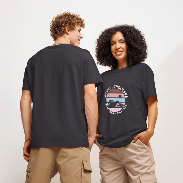 Unisex Organic T-Shirt | White Font | Barcelona - Bali 2025