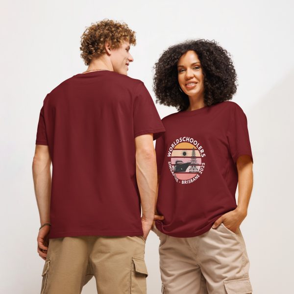 Unisex Organic T-Shirt | White Font | Singapore - Brisbane 2025