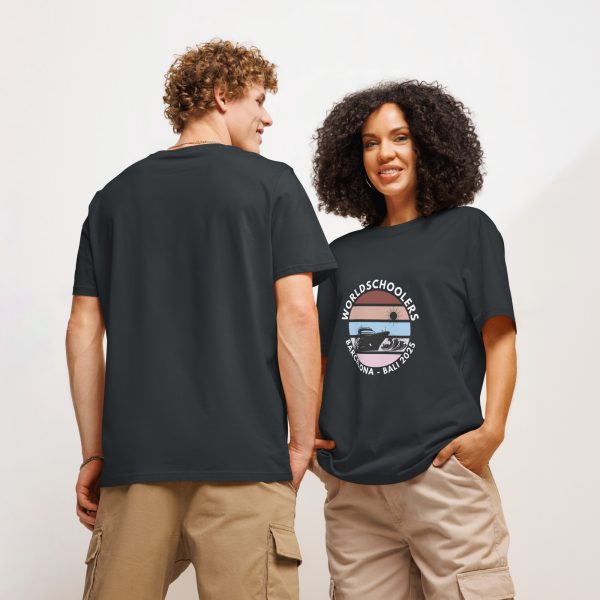 Unisex Organic T-Shirt | White Font | Barcelona - Bali 2025